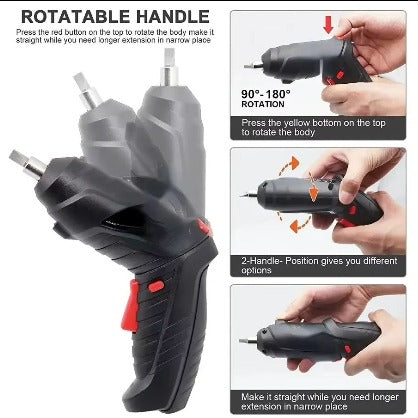3.6V Cordless Mini Electric Drill with Bit Set – 1800mAh Lithium Battery for Home Repairs