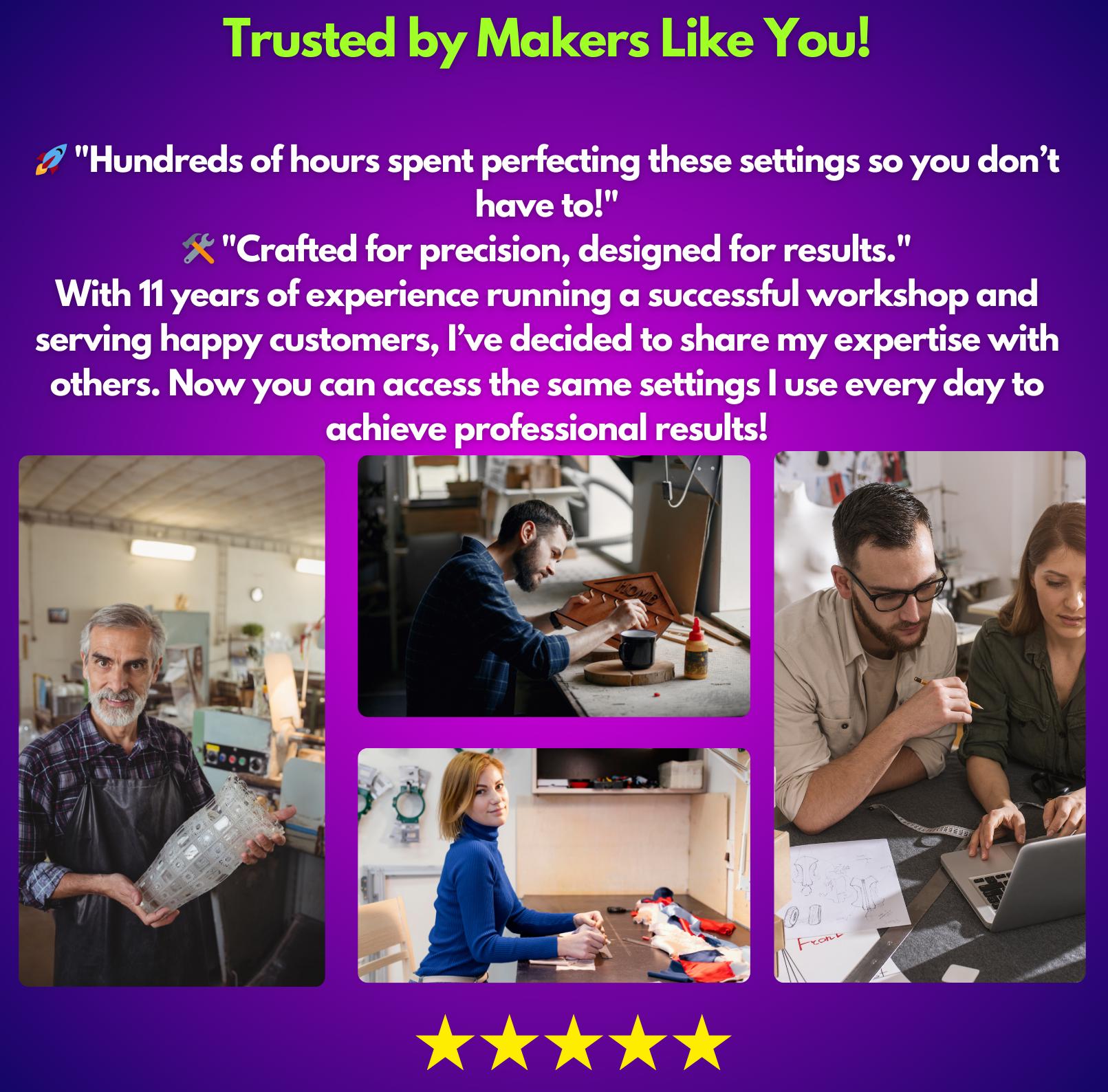 10W UV Fiber Laser LightBurn Library: 53 Material Settings (Digital Download)