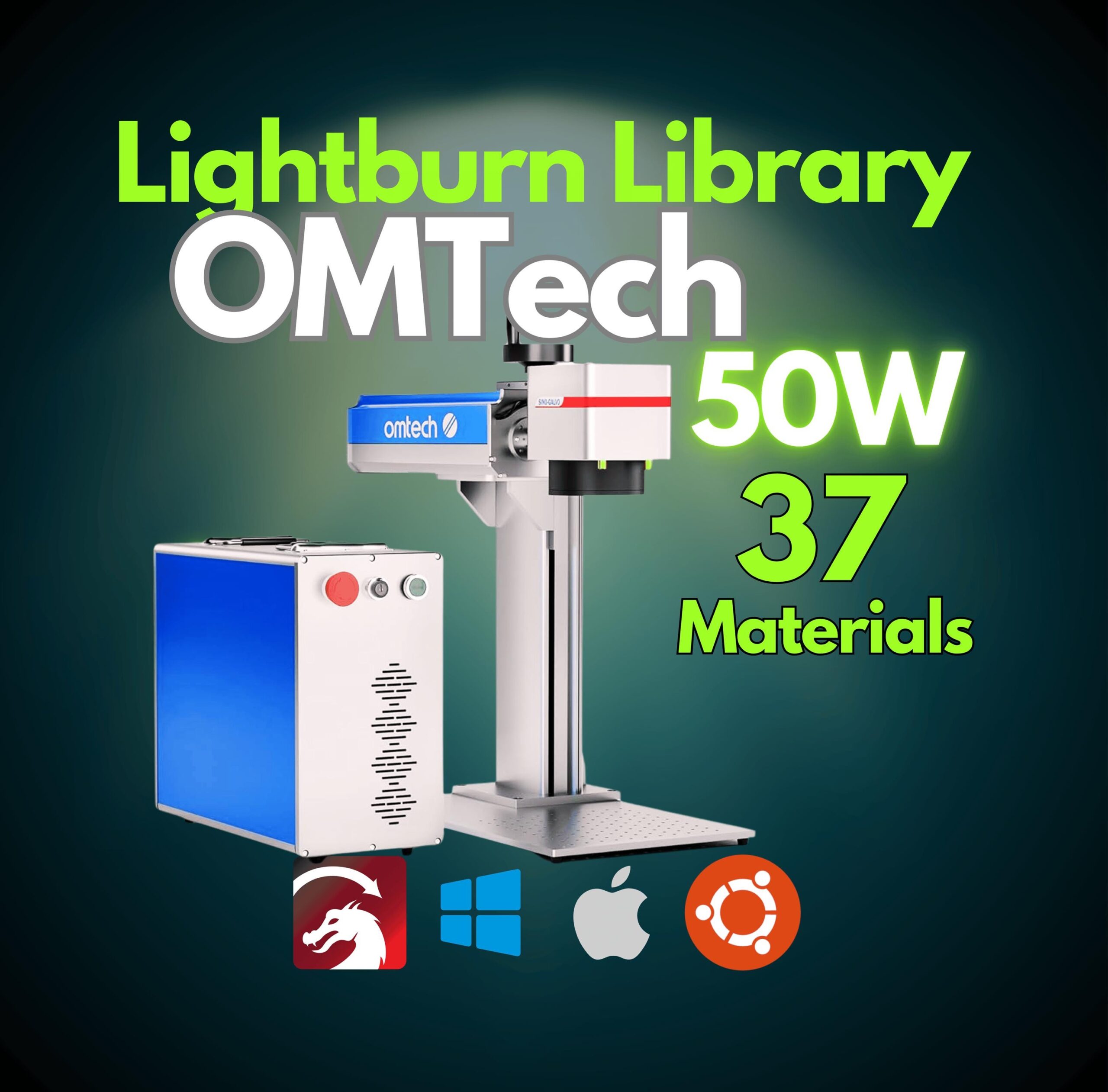 OMTech 50W Fiber Laser Lightburn Library  37 Material Settings + BONUS Hotkey Cheat Sheete