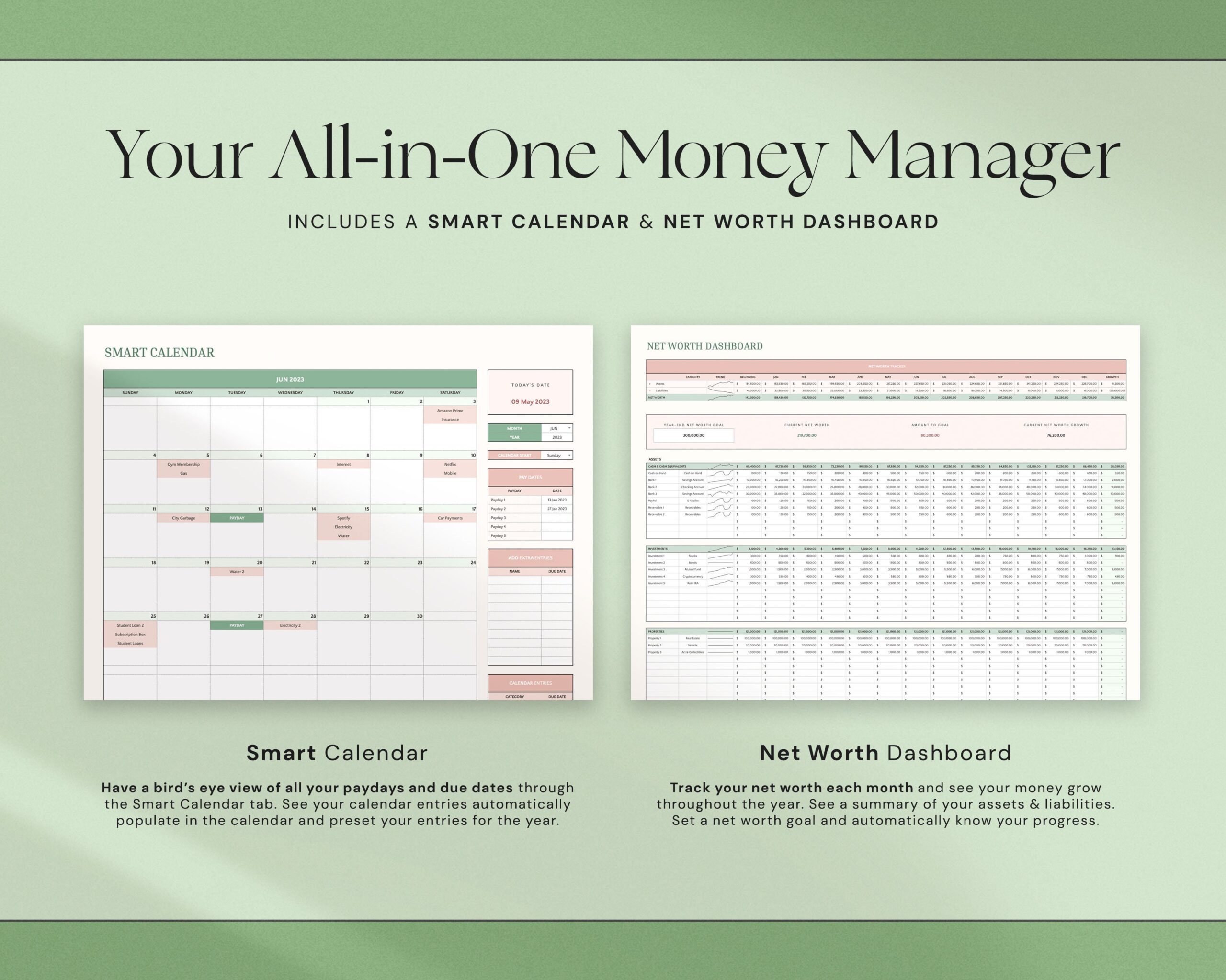 50/30/20 Annual Budget Planner Monthly Budget Spreadsheet Excel Template Google Sheets 70/20/10 Yearly Budget Tracker Digital Budget Planner