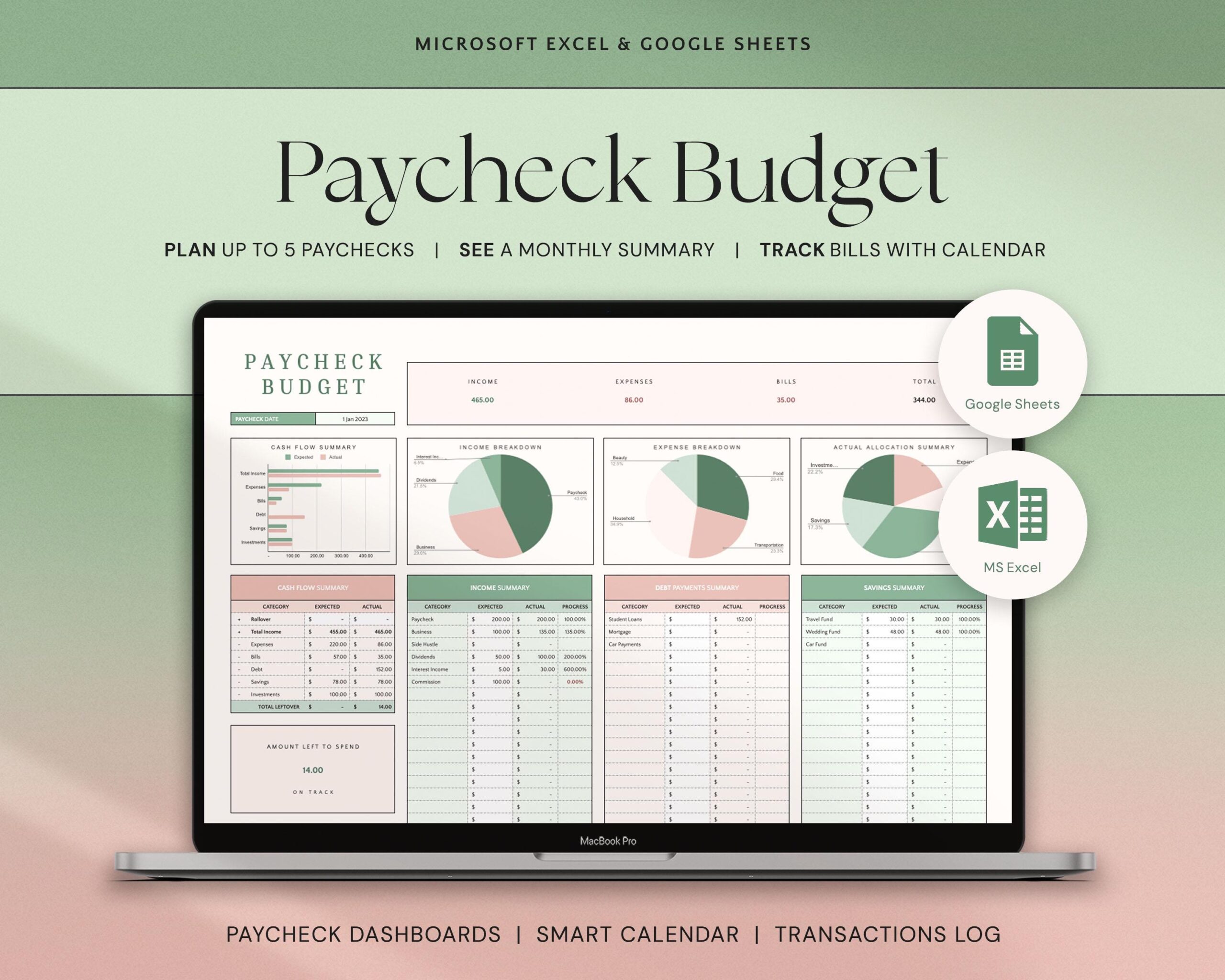Google Sheets Budget Spreadsheet Paycheck Budget Excel Template Bi Weekly Budget Planner Excel Expense Tracker Finance Planner Weekly Budget