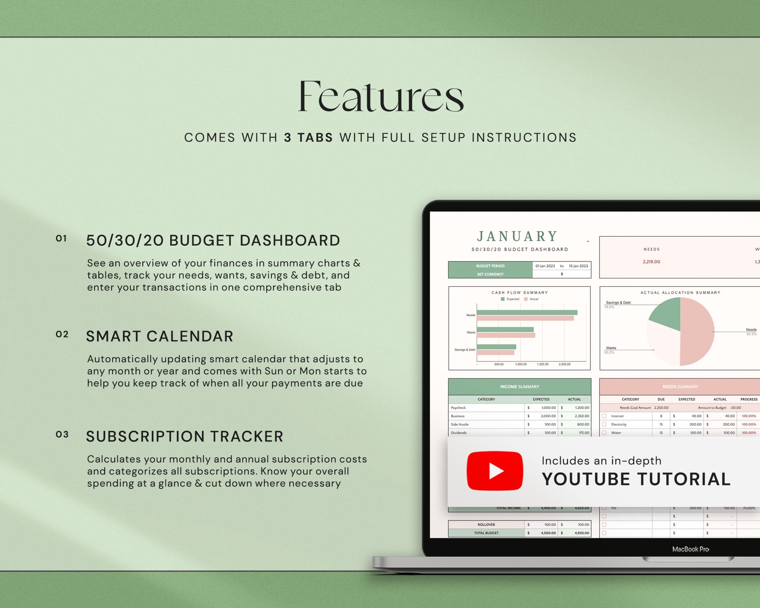 50/30/20 Monthly Budget Spreadsheet Excel Budget Planner Google Sheets Budget Template Excel Finance Tracker 70/20/10 Digital Budget Planner