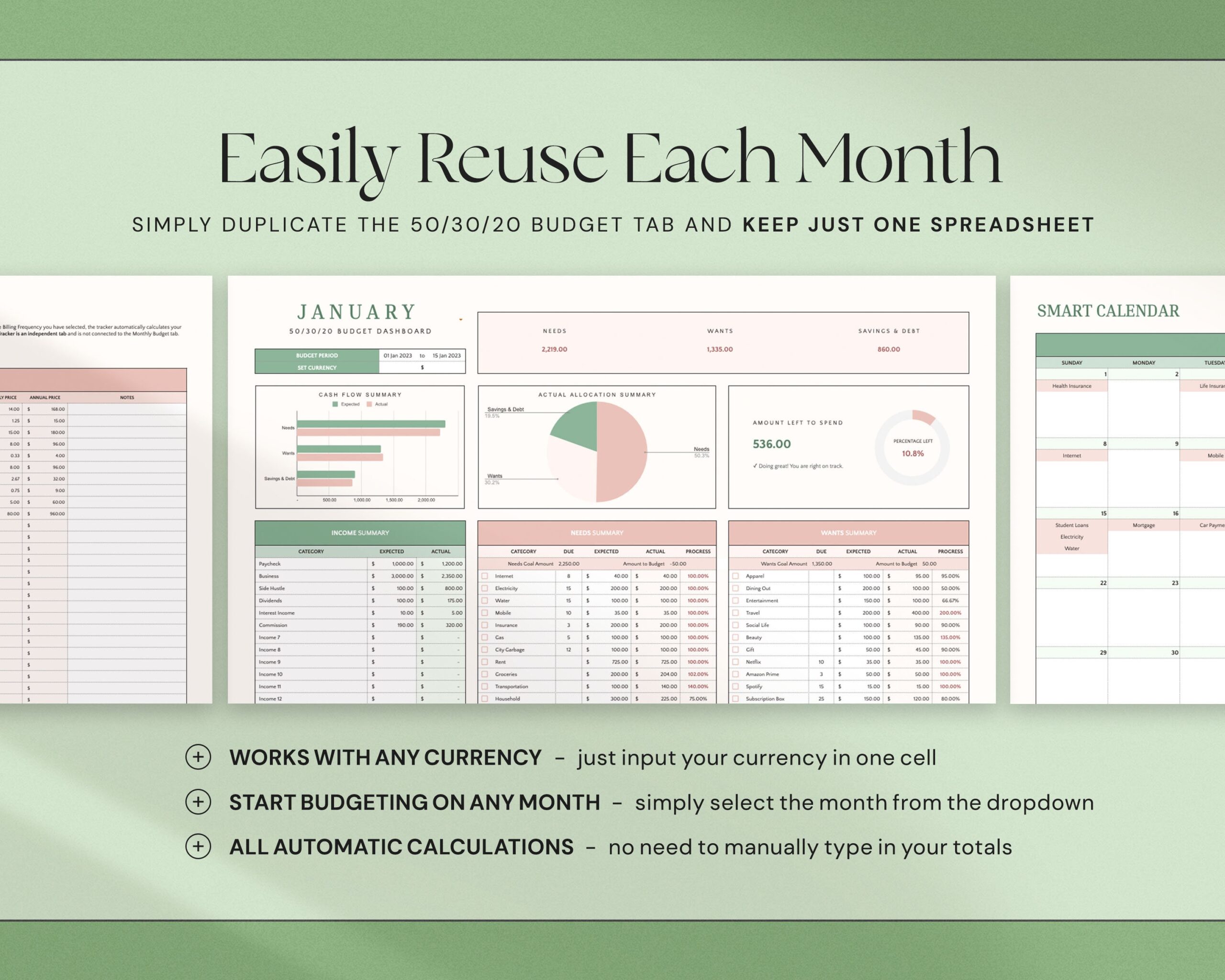 50/30/20 Monthly Budget Spreadsheet Excel Budget Planner Google Sheets Budget Template Excel Finance Tracker 70/20/10 Digital Budget Planner