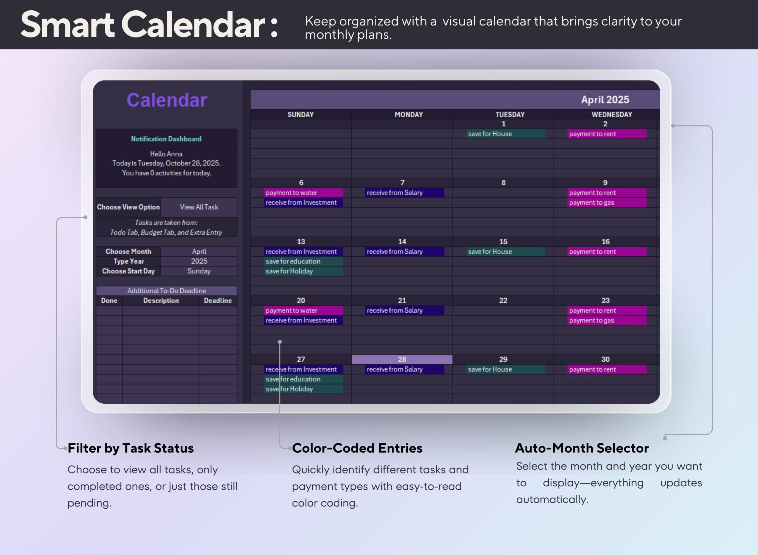 Annual Budget Planner | Income Expense Debt Bills Tracker | Excel and Google Sheets Spreadsheet