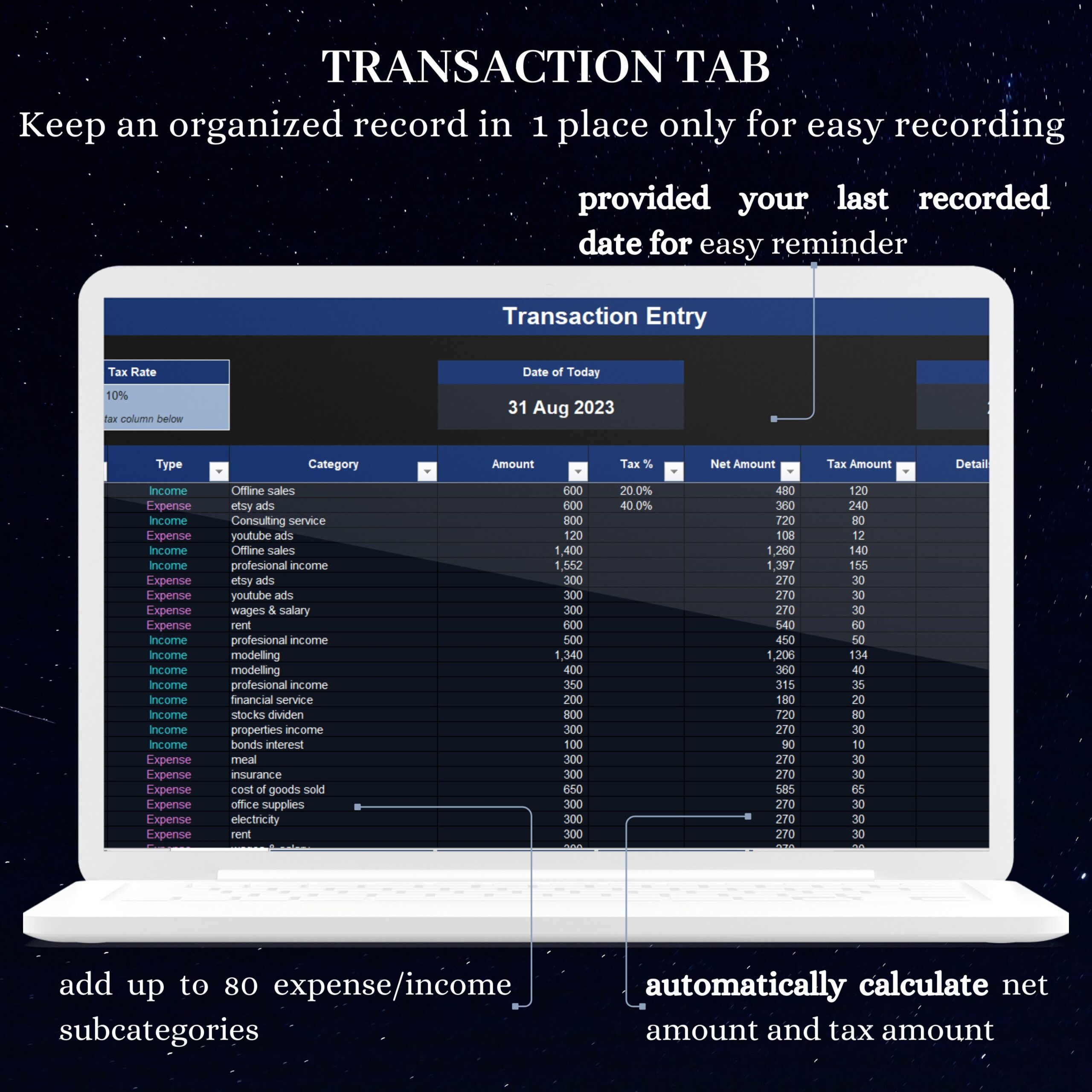 Small Business Bookkeeping Google Sheet: Budget & Sales Tracker (Digital Download)